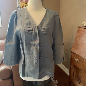 In Wear Light Blue Button-Front Blazer